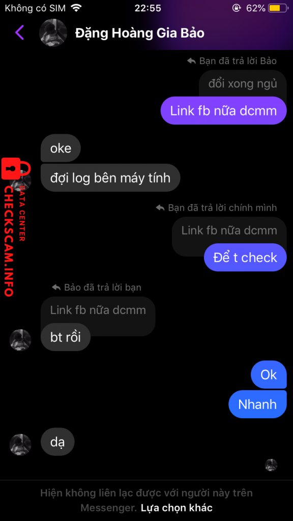 Evidencia contra ĐẶNG HOÀNG GIA BẢO