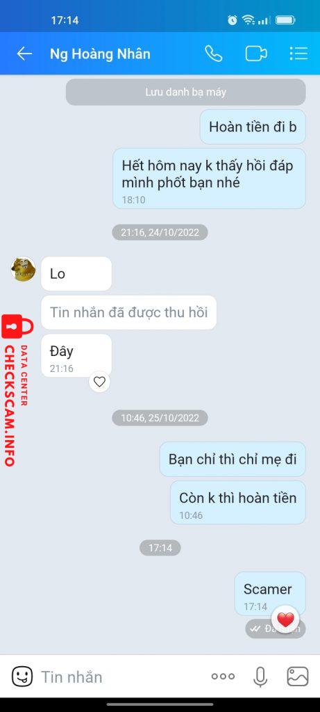 Evidencia contra Ng Hoàng Nhân