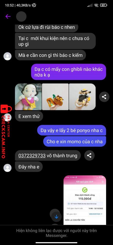 Evidencia contra Võ Thành Trung