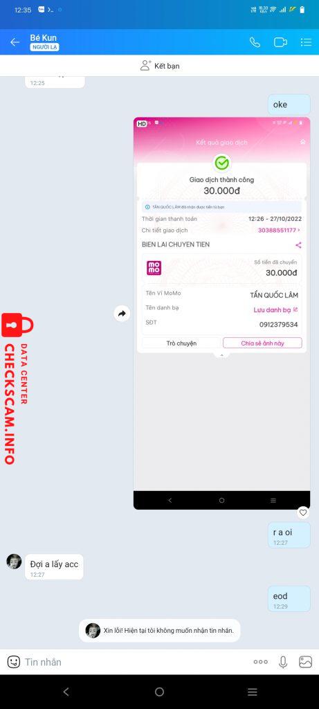 Evidencia contra Tẩn Quốc Lâm