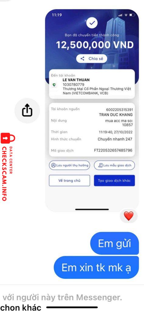 Evidencia contra Le quang thuan