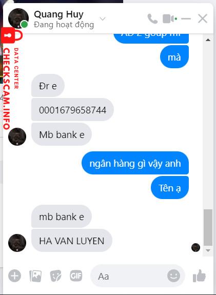 Evidencia contra HÀ VĂN LUYỆN