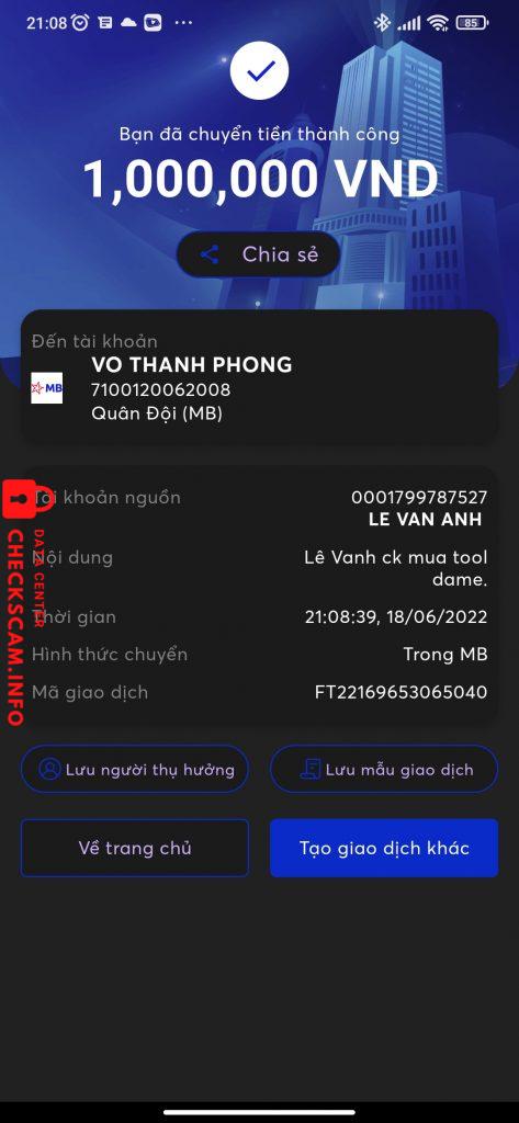 Evidencia contra Vo Thanh Phong