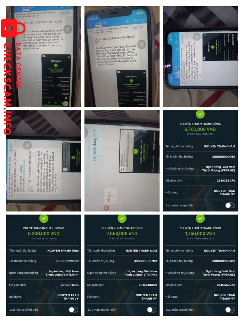 Evidencia contra Nguyễn Thành Nam