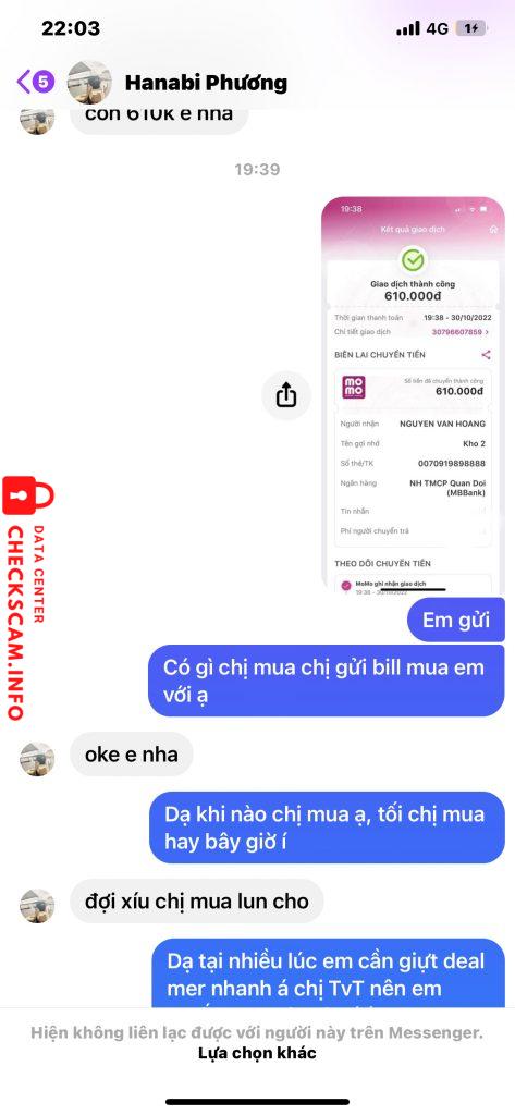 Evidencia contra NGUYEN VAN HOANG