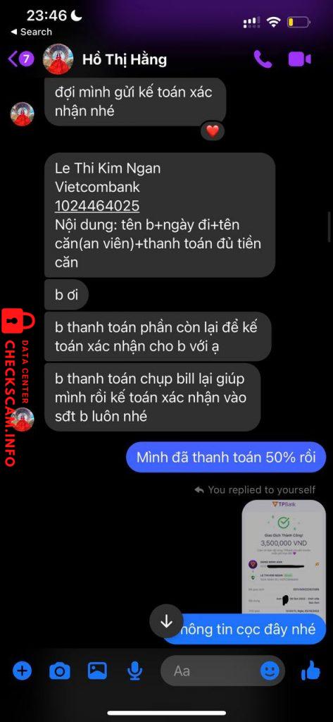 Evidencia contra LE THI KIM NGAN
