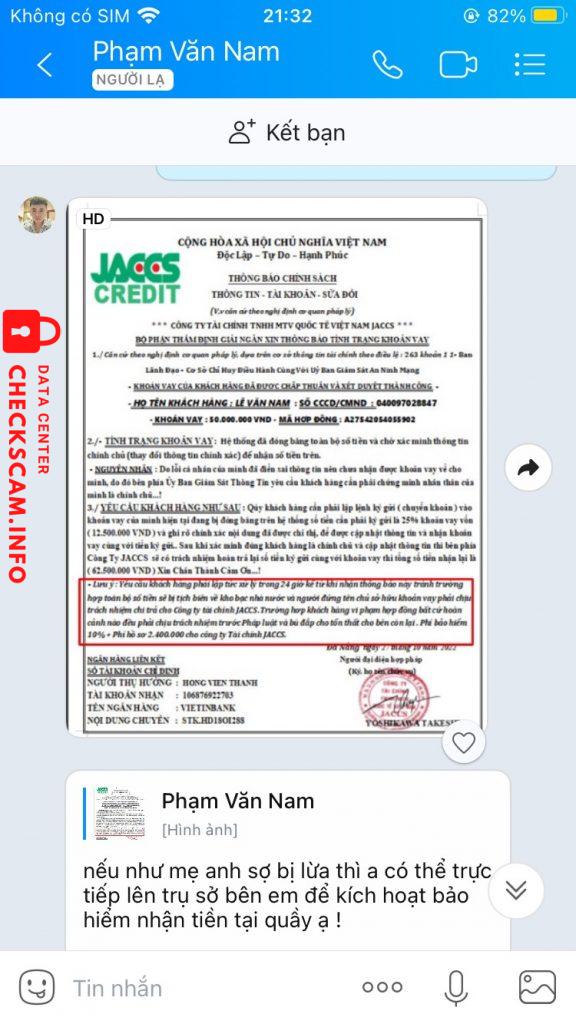 Evidencia contra Hong Vien Anh
