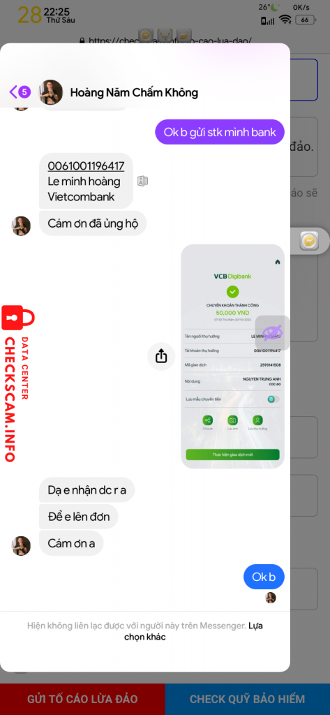 Evidencia contra Lê Minh hoàng
