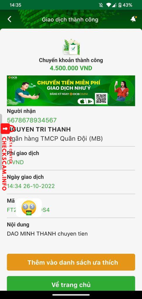 Evidencia contra NGUYEN TRI THANH