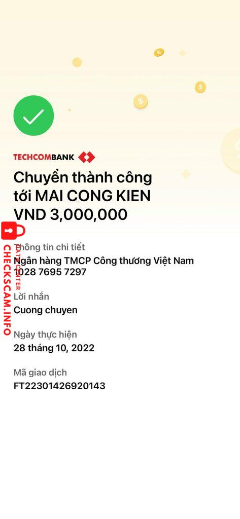 Evidencia contra MAI CONG KIEN