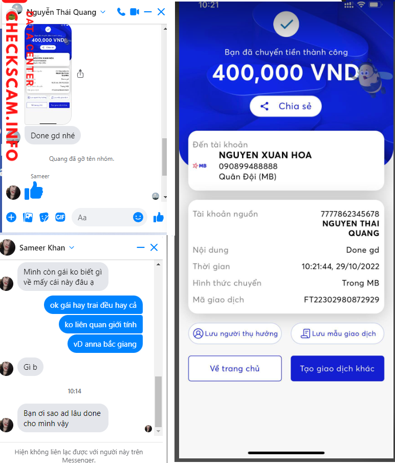 Evidencia contra Nguyen Xuan Hoa
