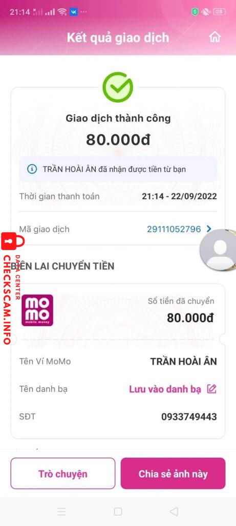 Evidencia contra Trần Hoài Ân