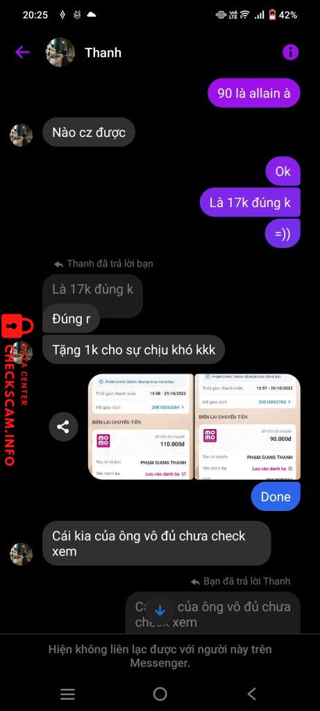 Evidencia contra Phạm giang thanh