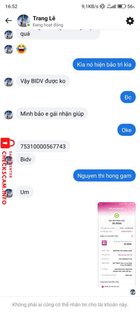 対する証拠 Nguyen thi hong gam