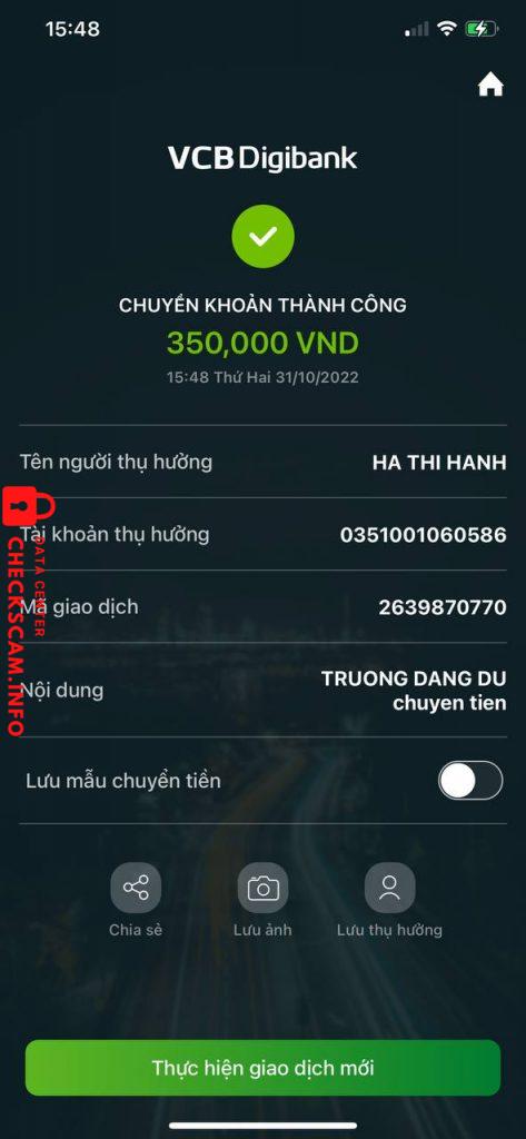 対する証拠 Ha thi hanh