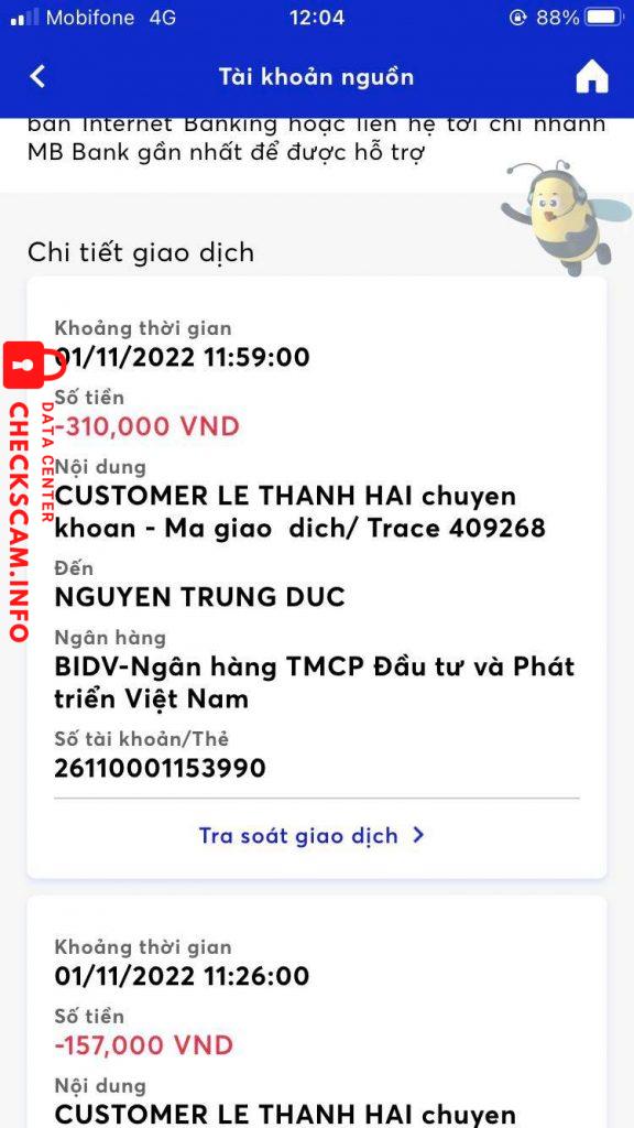 対する証拠 Nguyen Trung Duc