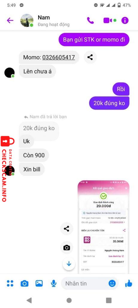 対する証拠 Nguyễn Hoàng Nam