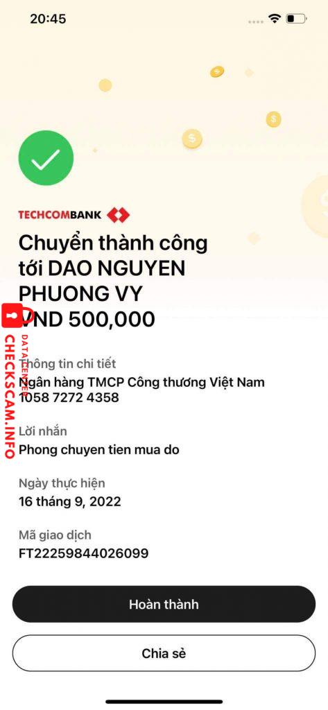 対する証拠 Dao nguyen phuong vy