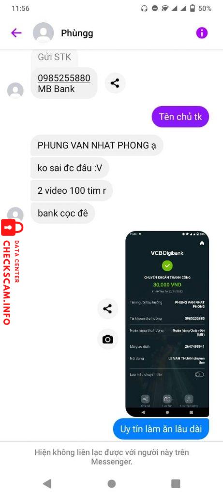対する証拠 Phung Van Nhat Phong