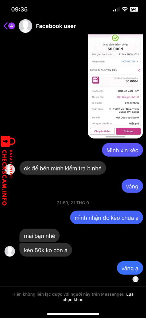 対する証拠 Hoang Van Huy