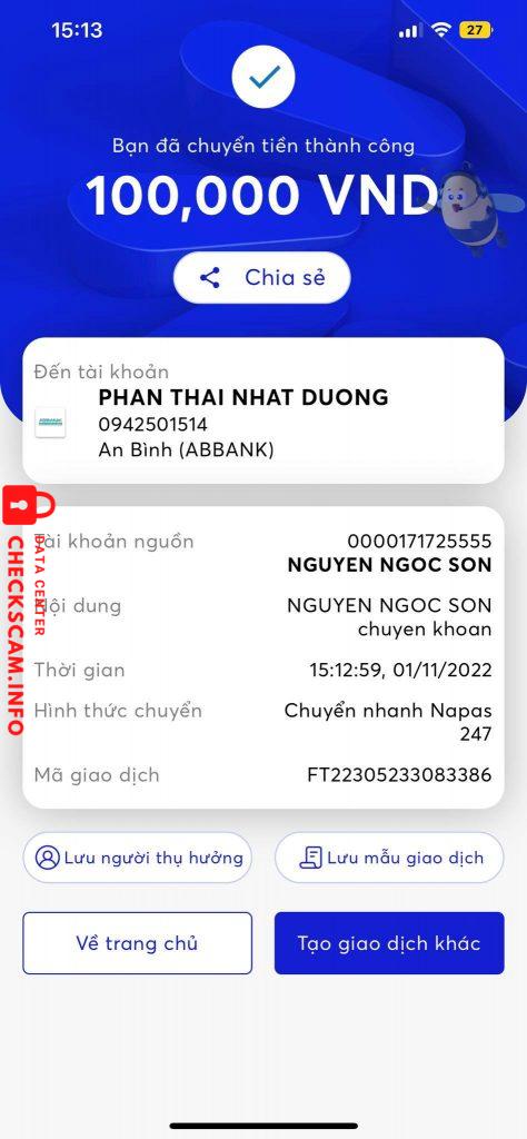 対する証拠 phan thái nhất dương