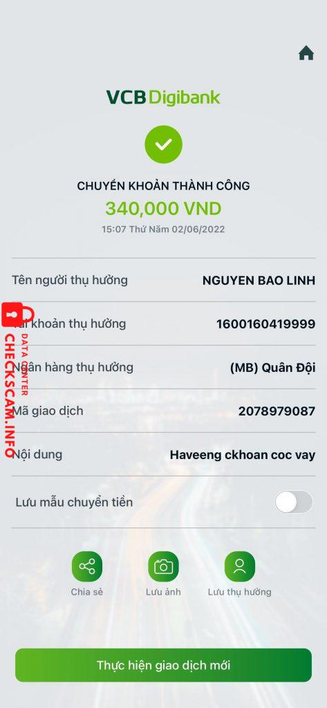 対する証拠 NGUYEN BAO LINH