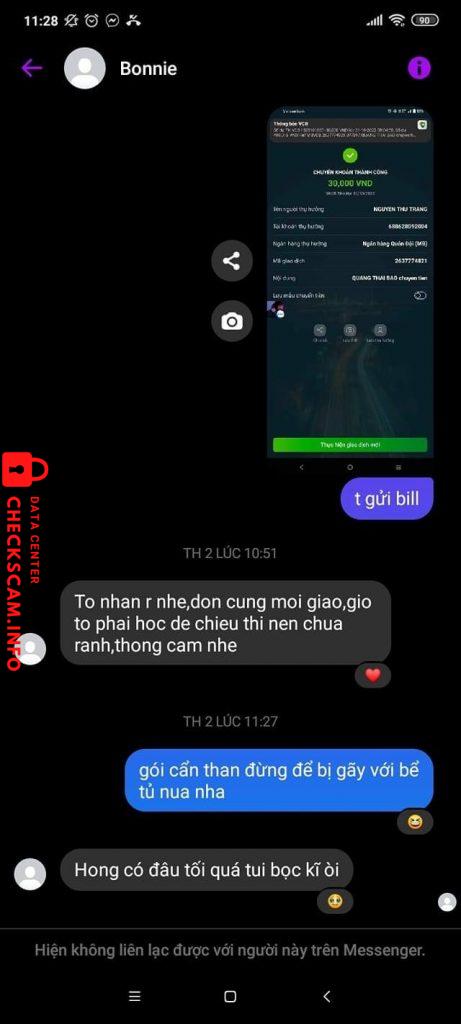 対する証拠 NGUYEN THU TRANG