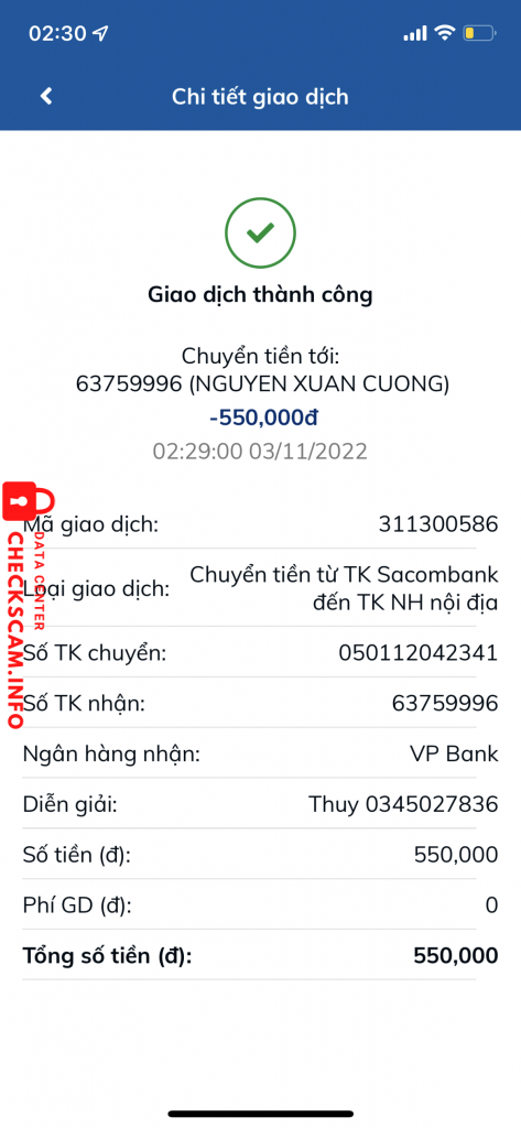 対する証拠 Nguyen xuan cuong