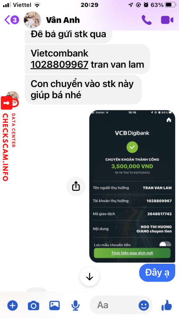 対する証拠 Tran van lam