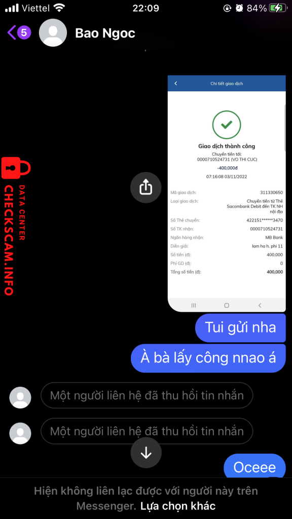 対する証拠 Vo Thi Cuc