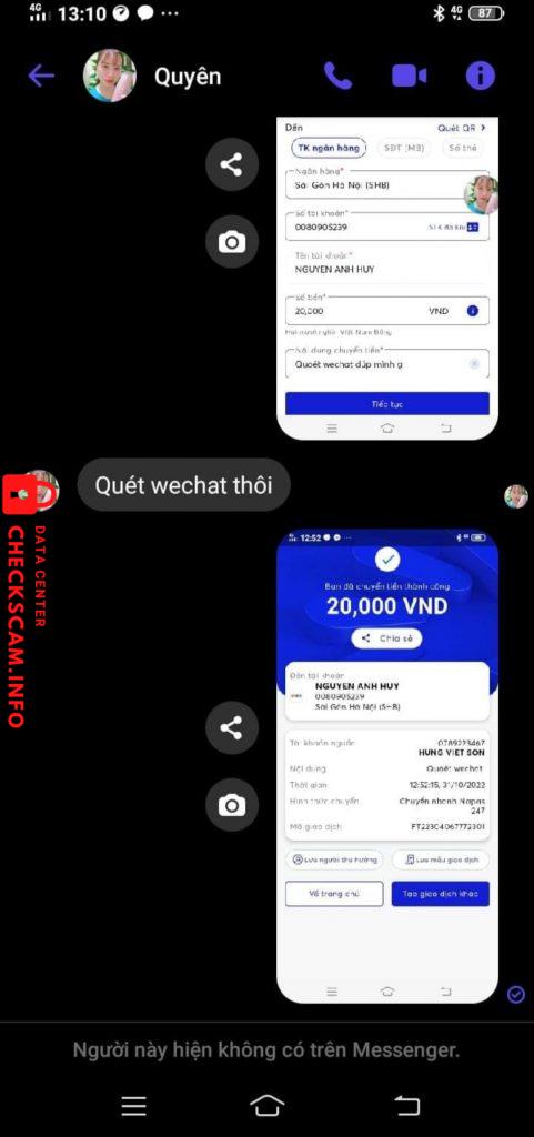 対する証拠 NGUYEN ANH HUY