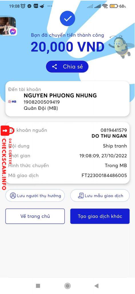対する証拠 NGUYEN PHUONG NHUNG