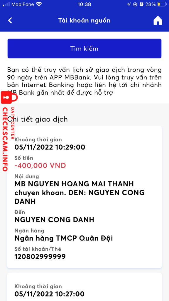 対する証拠 Nguyễn Công Danh