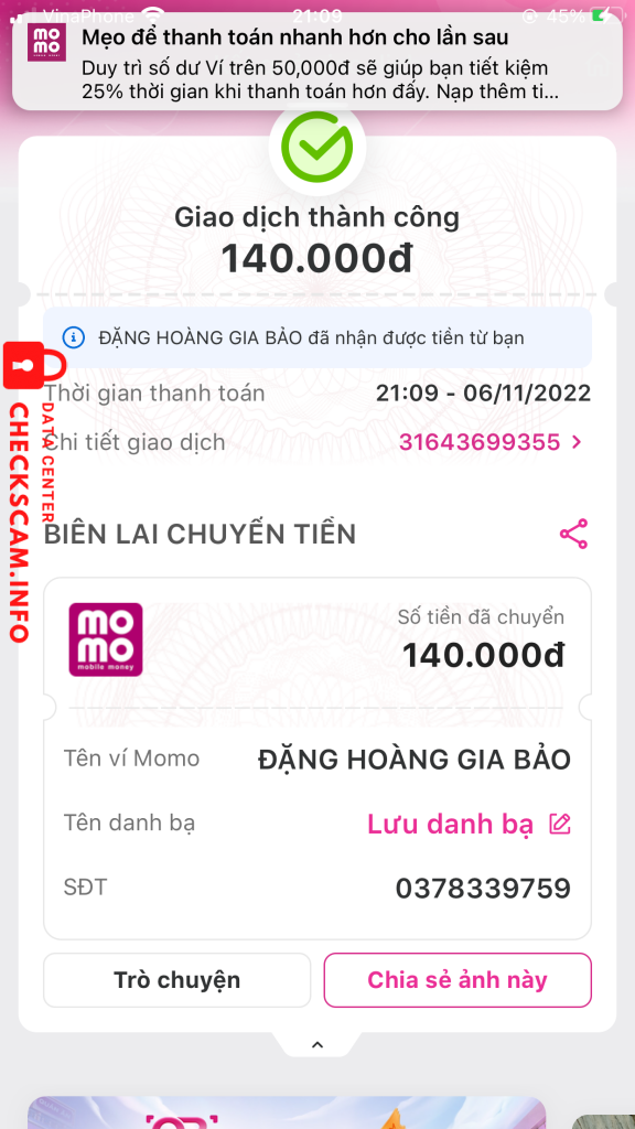 หลักฐานที่เป็นโทษต่อ Đặng Hoàng Gia Bảo