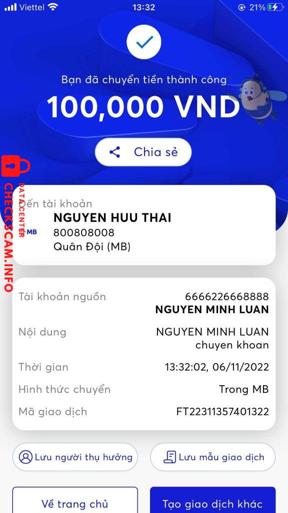 หลักฐานที่เป็นโทษต่อ Nguyễn Hữu Thái