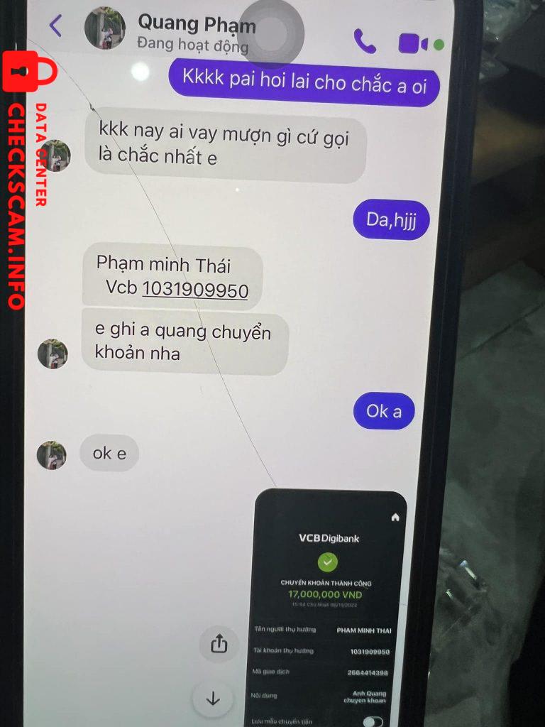 หลักฐานที่เป็นโทษต่อ Phạm Minh Thái