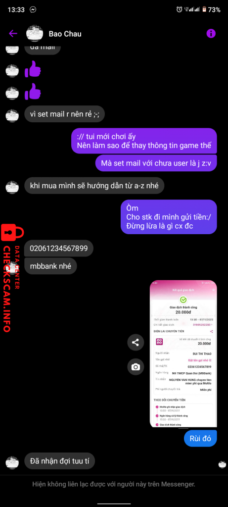 หลักฐานที่เป็นโทษต่อ Bùi Thị Thảo