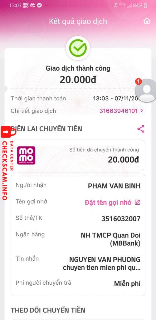 หลักฐานที่เป็นโทษต่อ Pham Van Binh