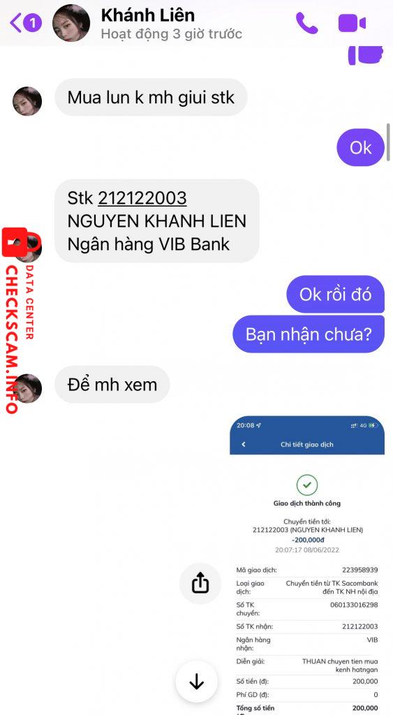 หลักฐานที่เป็นโทษต่อ Nguyen khanh lien