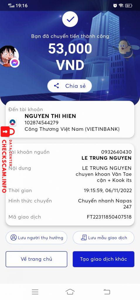 対する証拠 Nguyen Thi Hien