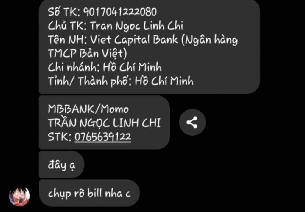 対する証拠 Tran Ngoc Linh Chi