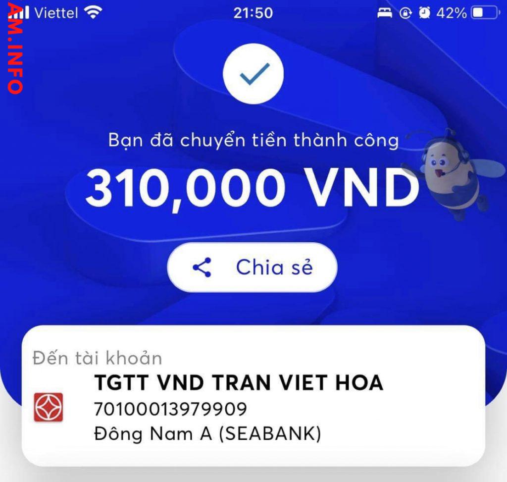 対する証拠 TRAN VIET HOA