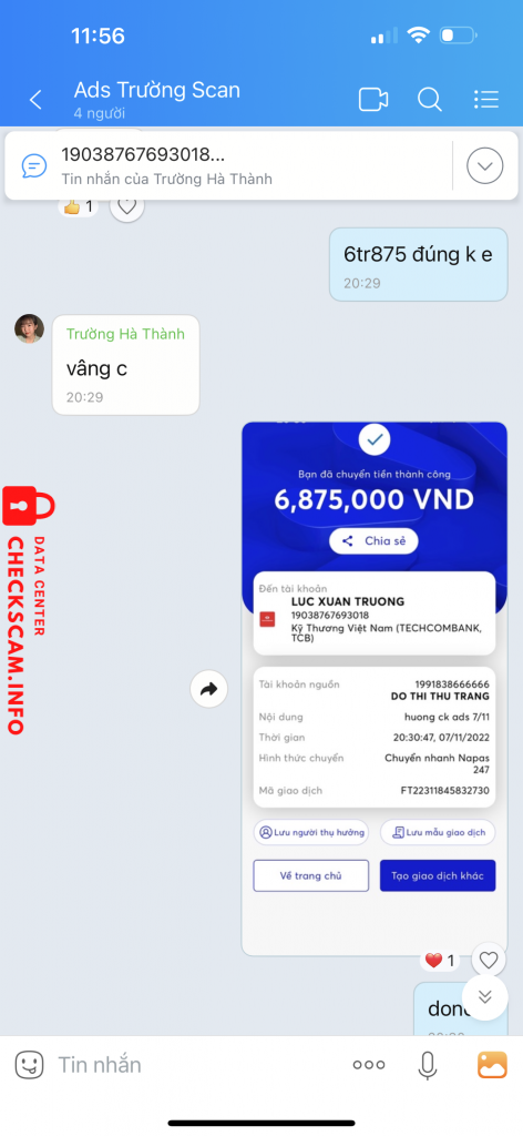 対する証拠 Lục Xuân Trường