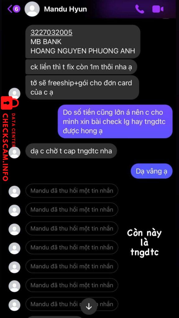 対する証拠 HOANG NGUYEN PHUONG ANH