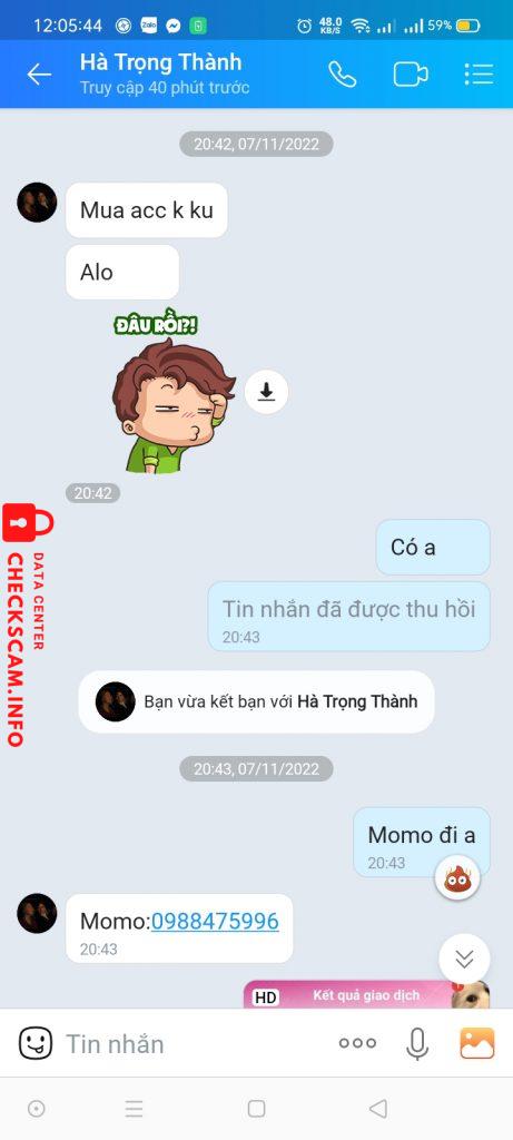 対する証拠 Hà Trọng Thành