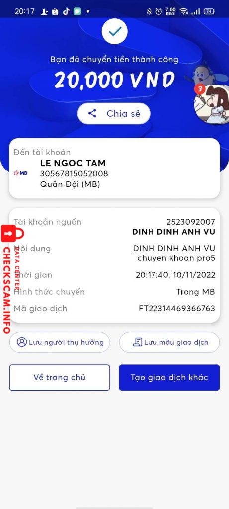 対する証拠 Le Ngoc Tam