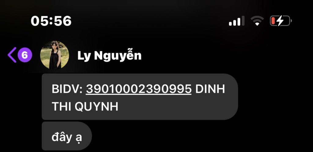 対する証拠 DINH THI QUYNH