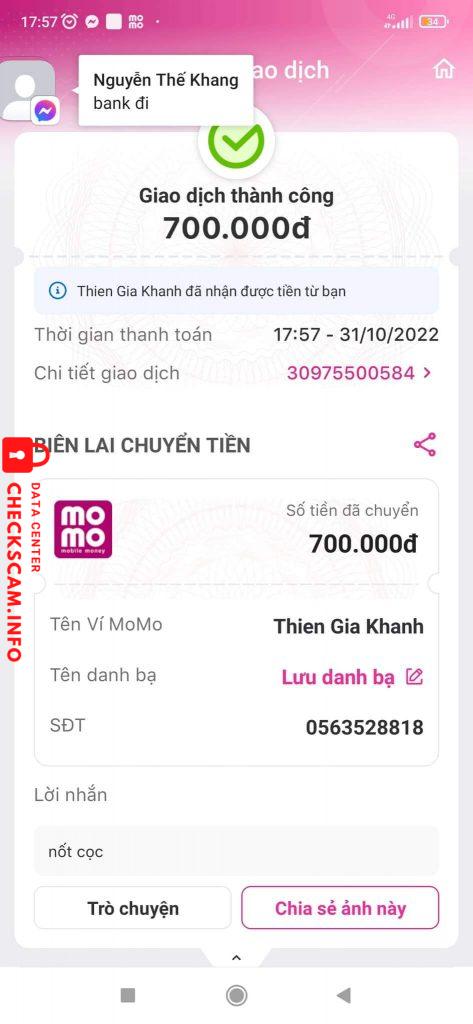 対する証拠 Thien Gia Khanh