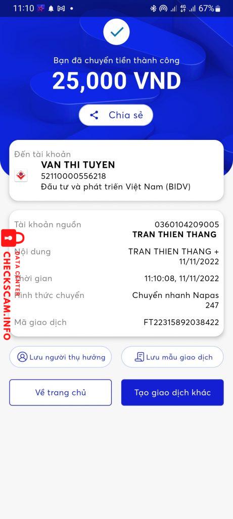 対する証拠 Van Thi Tuyen
