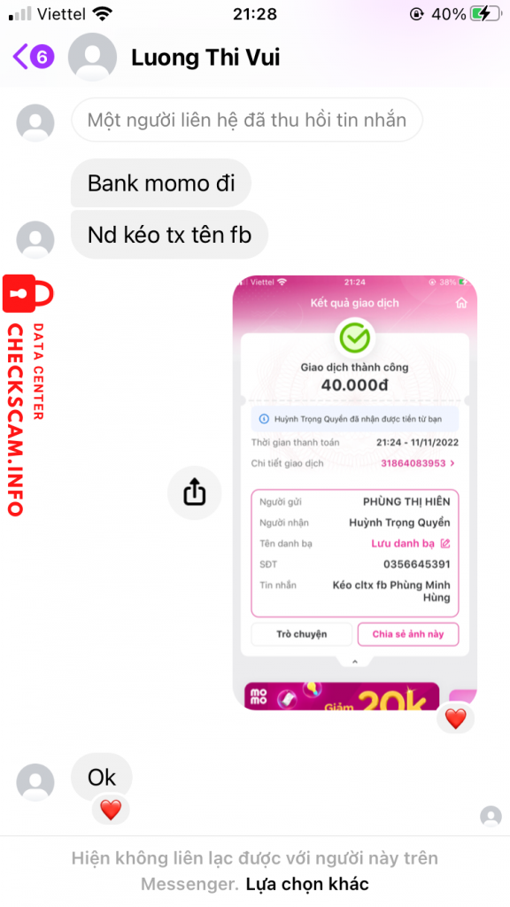 対する証拠 Huỳnh Trọng Quyền